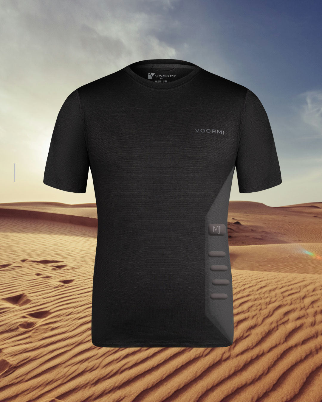 Image of the Mij Tee with a desert background