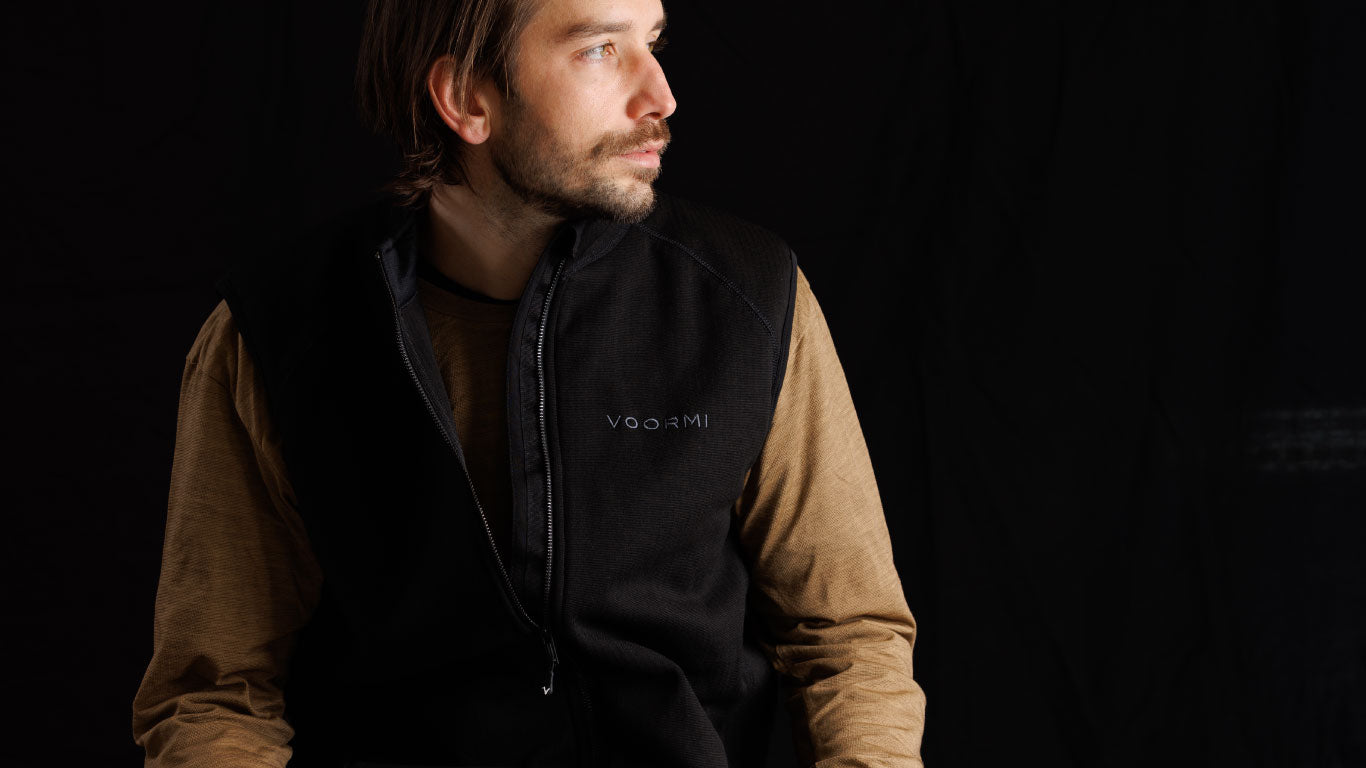 image of man wearing black Core Construction vest